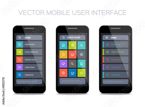 3 vector mobile user interface designs