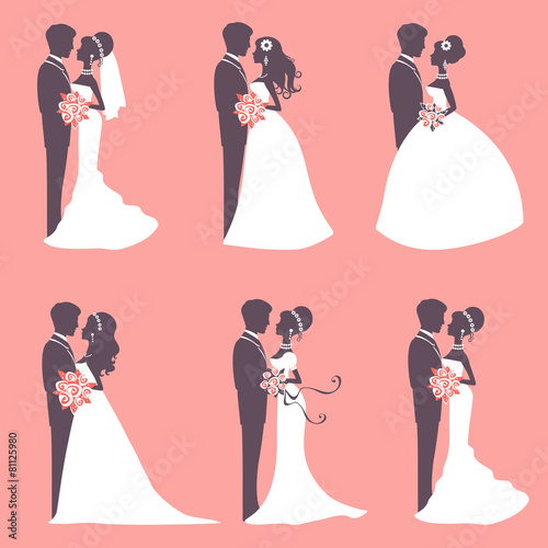 Six wedding couples
