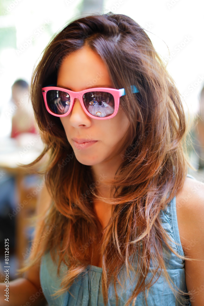 Woman with retro sunglasses Woman with retro sunglasses