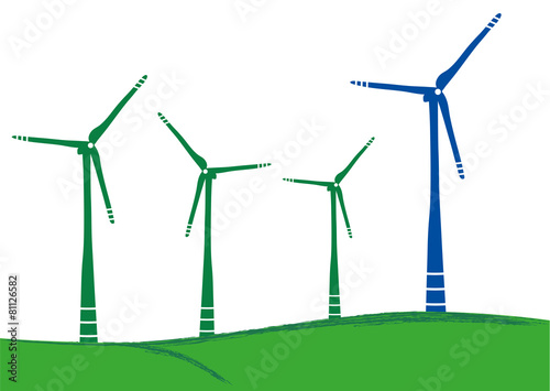 Windenergiepark auf Hügel