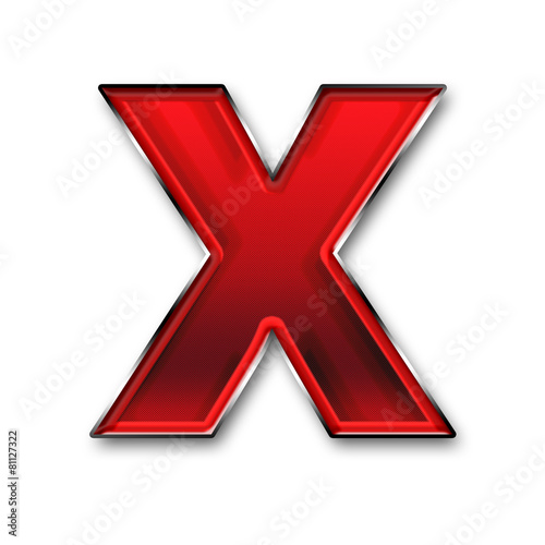 Metal letter X in red