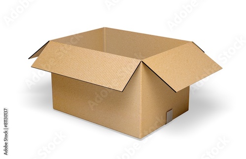 Box. 3D. Cardboard box