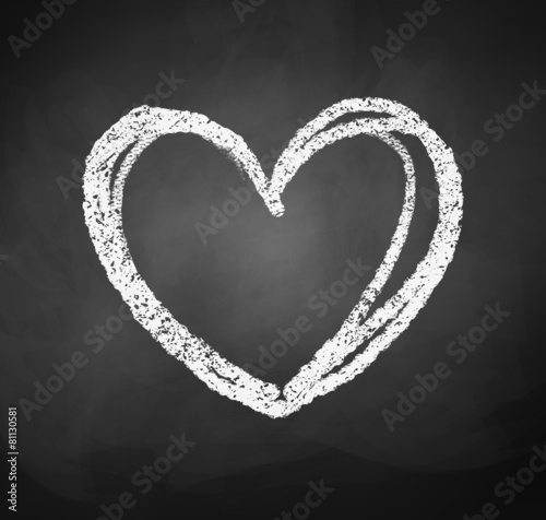 Chalkboard drawing of heart.