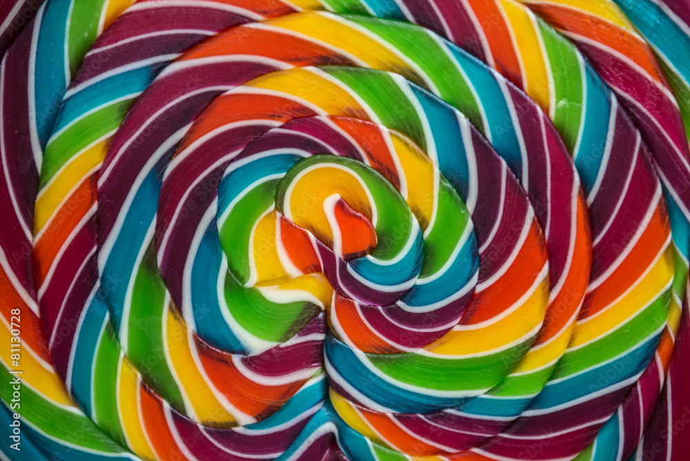 close up on a colourful lollipop close up on a colourful lollipop