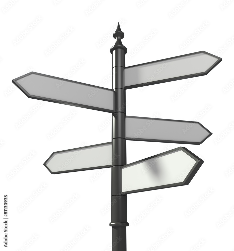 Road Sign. 3D. Blank signpost Road Sign. 3D. Blank signpost