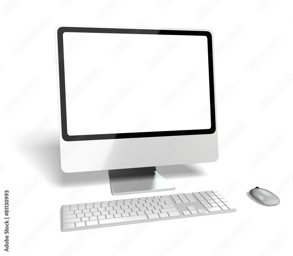 Computer. 3D. Modern Desktop Computer- Added clipping path Computer. 3D. Modern Desktop Computer- Added clipping path