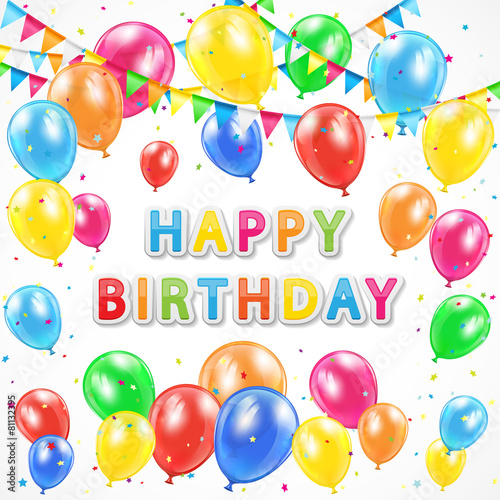 Birthday background with balloons