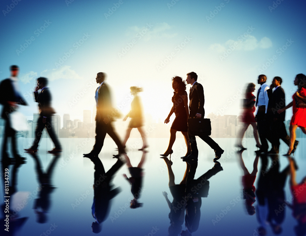 Obraz premium Business People Commuter Corporate Cityscape Pedestrian Concept
