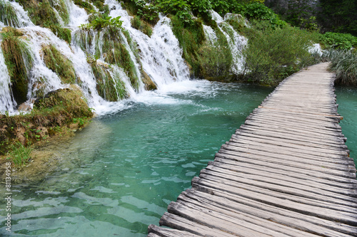 Walkway in Plitvice Lakes National Park, Croatia photo