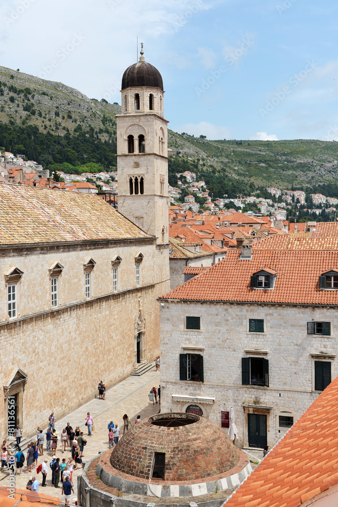 Picturesque view of Stradun - main street in Dubrovnik, Croatia