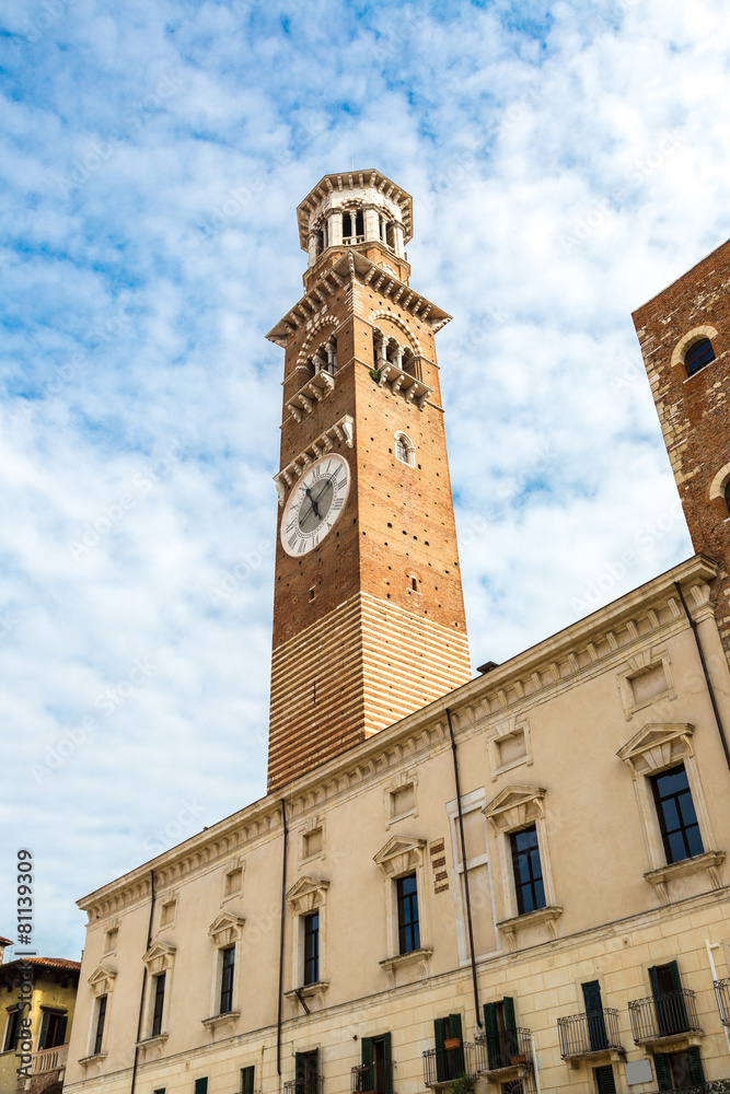 Clock tower in Verona, Italy
