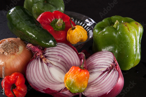 Fototapeta Naklejka Na Ścianę i Meble -  onions and peppers