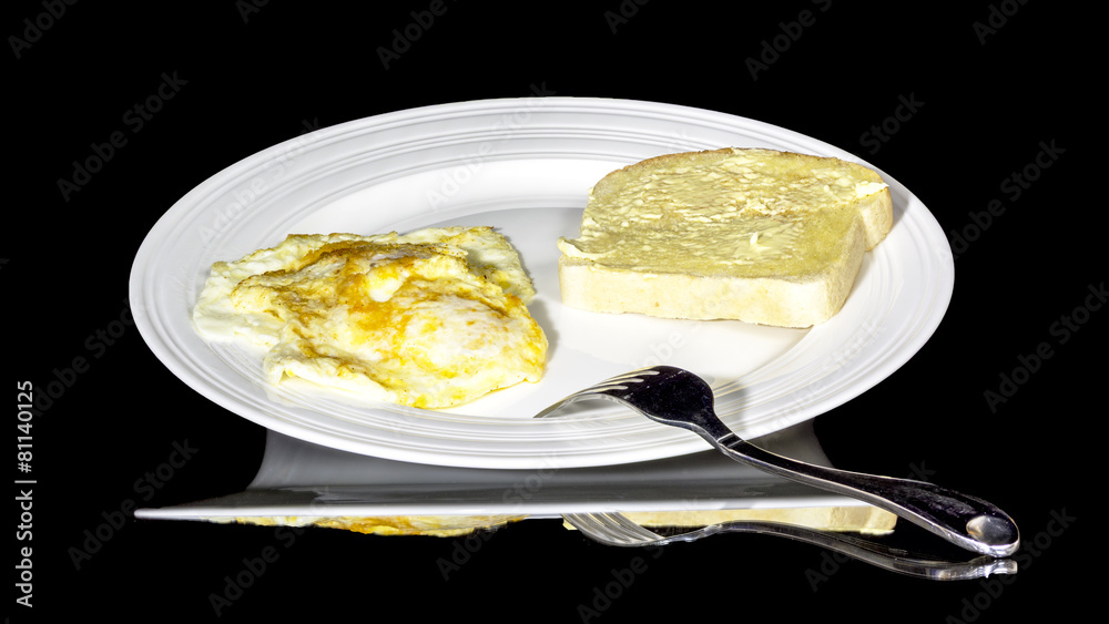 Simple eggs and toast on a plate Simple eggs and toast on a plate