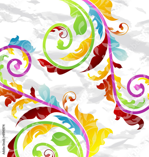 Abstract multicolor floral background  design elements