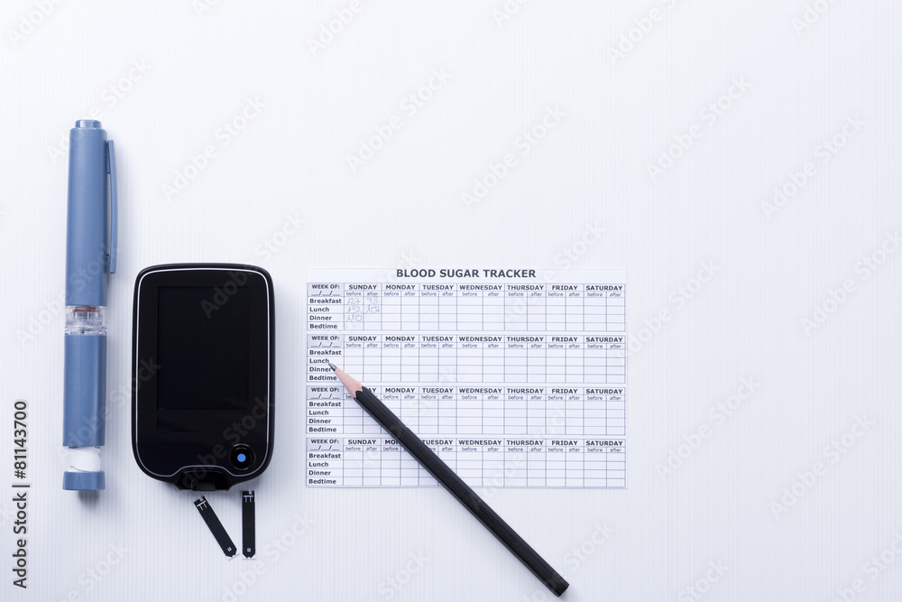 Fototapeta premium diabetes control set.