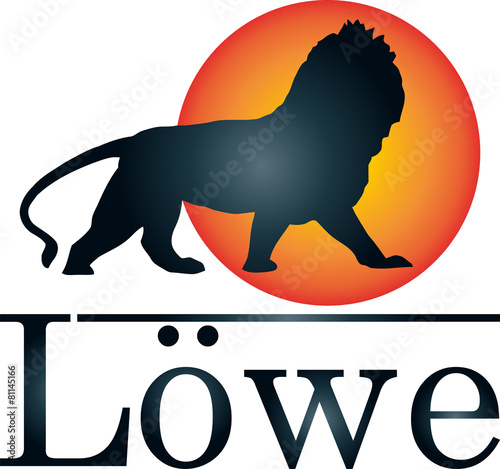 Fototapeta Naklejka Na Ścianę i Meble -  Löwe, Logo, Sonne, Tier