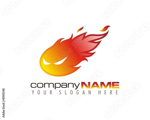 Fire flame blaze heat hot burn warm character logo vector