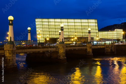 View of Sant Sebastian  in night photo