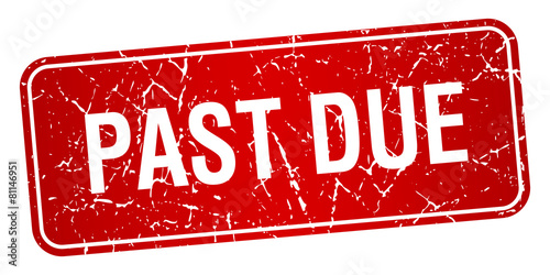 past due red square grunge textured isolated stamp