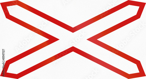 Obraz na plátně Argentinian warning sign for single track unguarded level crossing, horizontal v