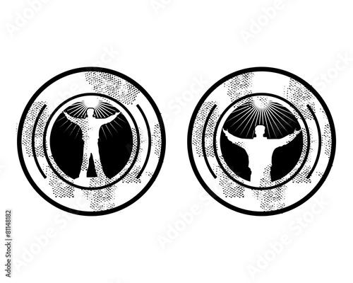 silhouette man male freedom logo emblem vector