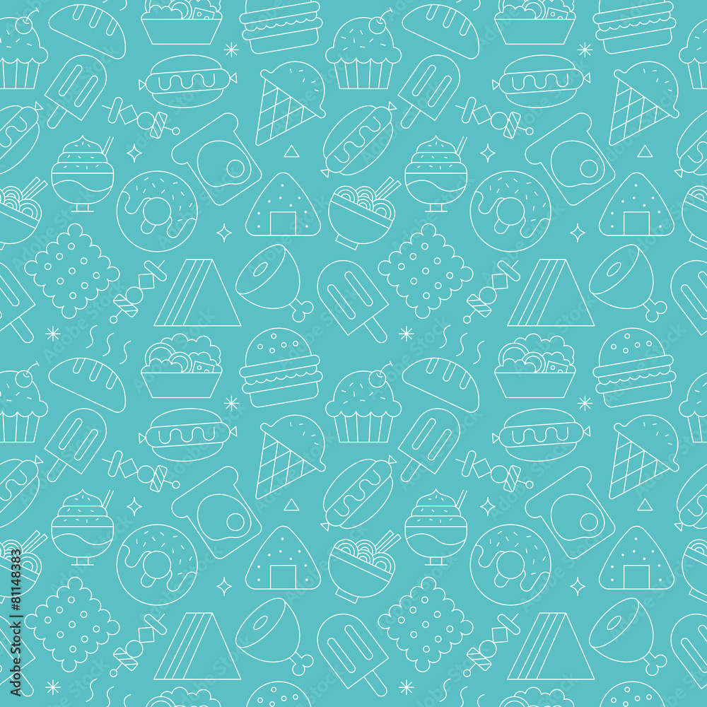 food line icon pattern set food line icon pattern set