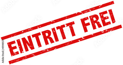 Eintritt frei Stempel rot