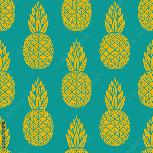 pineapple tropical fruit seamless pattern