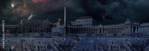Apocaliptical scene to Saint Peter Square in Rome