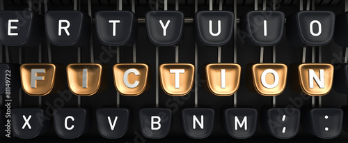 Typewriter with FICTION buttons