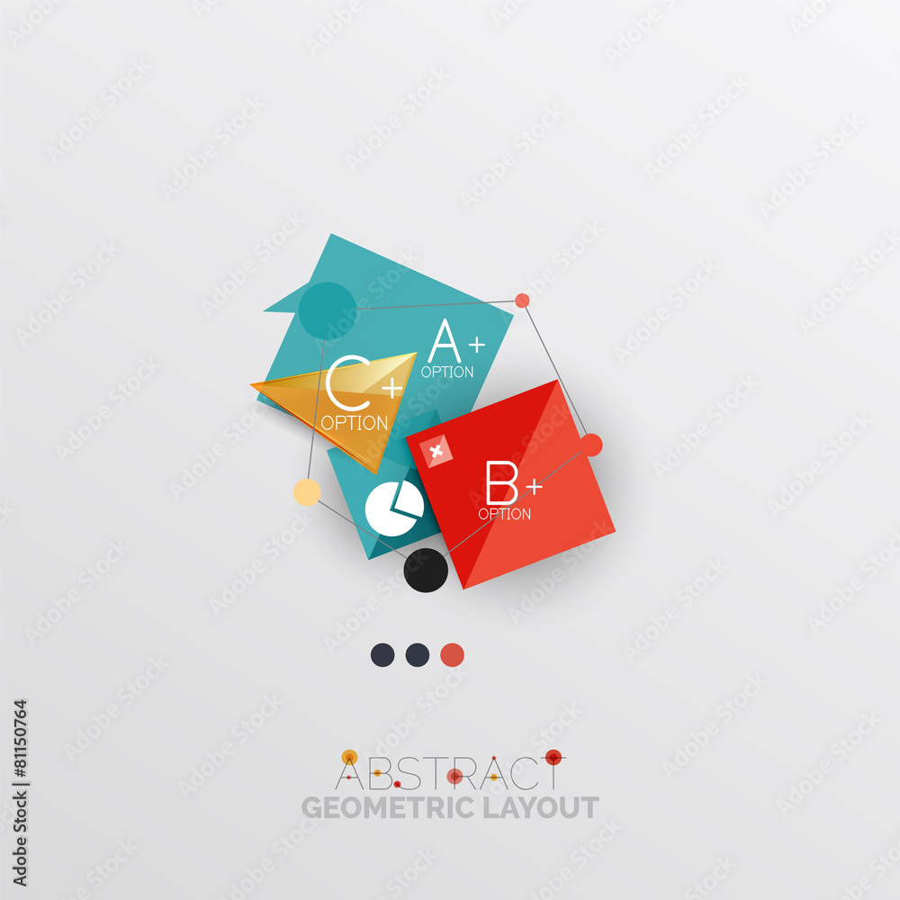 Glossy paper style geometric abstract infographic design Glossy paper style geometric abstract infographic design