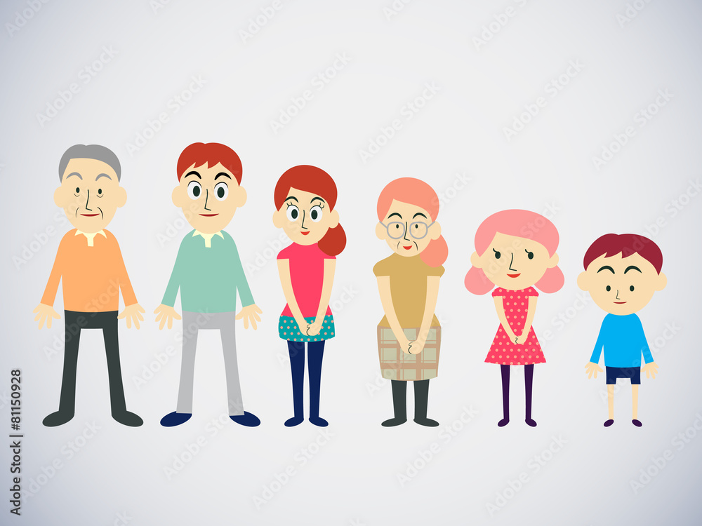 family group cartoon vector illustration family group cartoon vector illustration