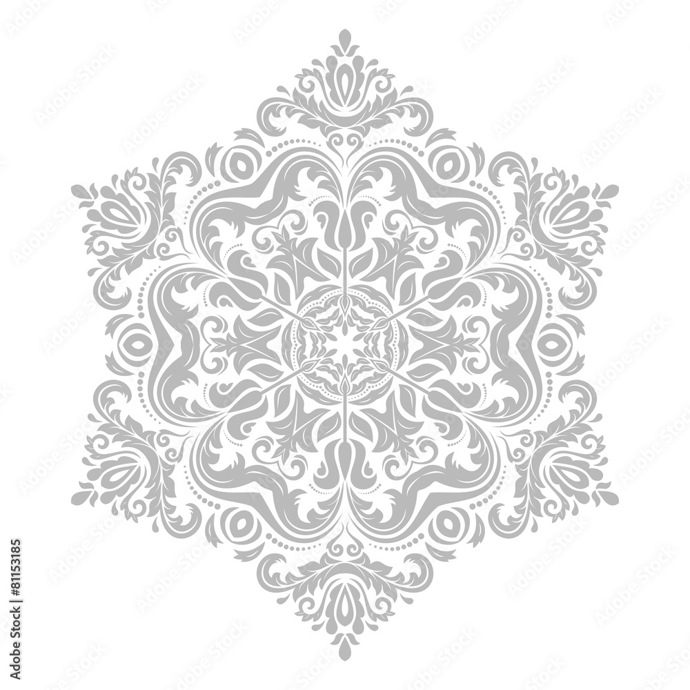Damask Pattern. Orient Grey Ornament Damask Pattern. Orient Grey Ornament