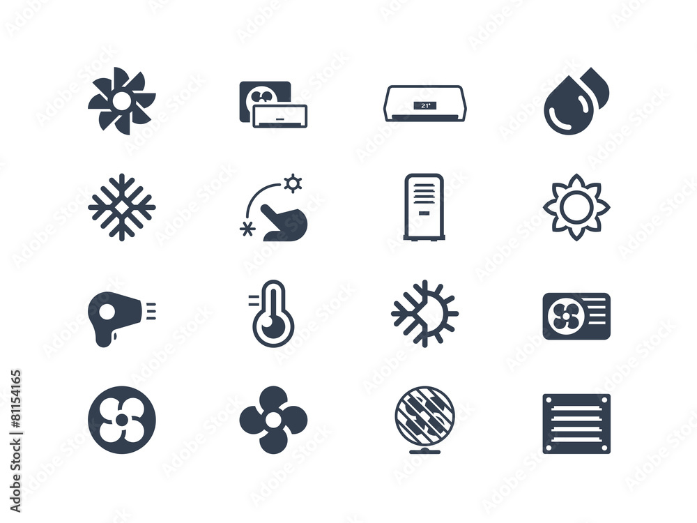 Fototapeta premium Air conditioning icons