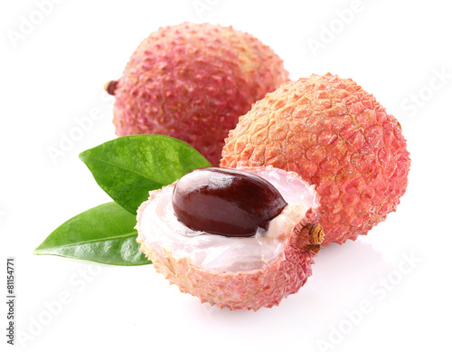 Lychee with leaf
