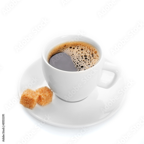 Cup of coffee isolated on white