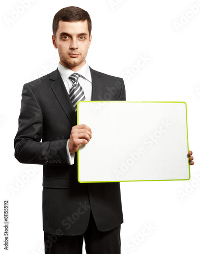 Business Man with Empty Write Board © leedsn