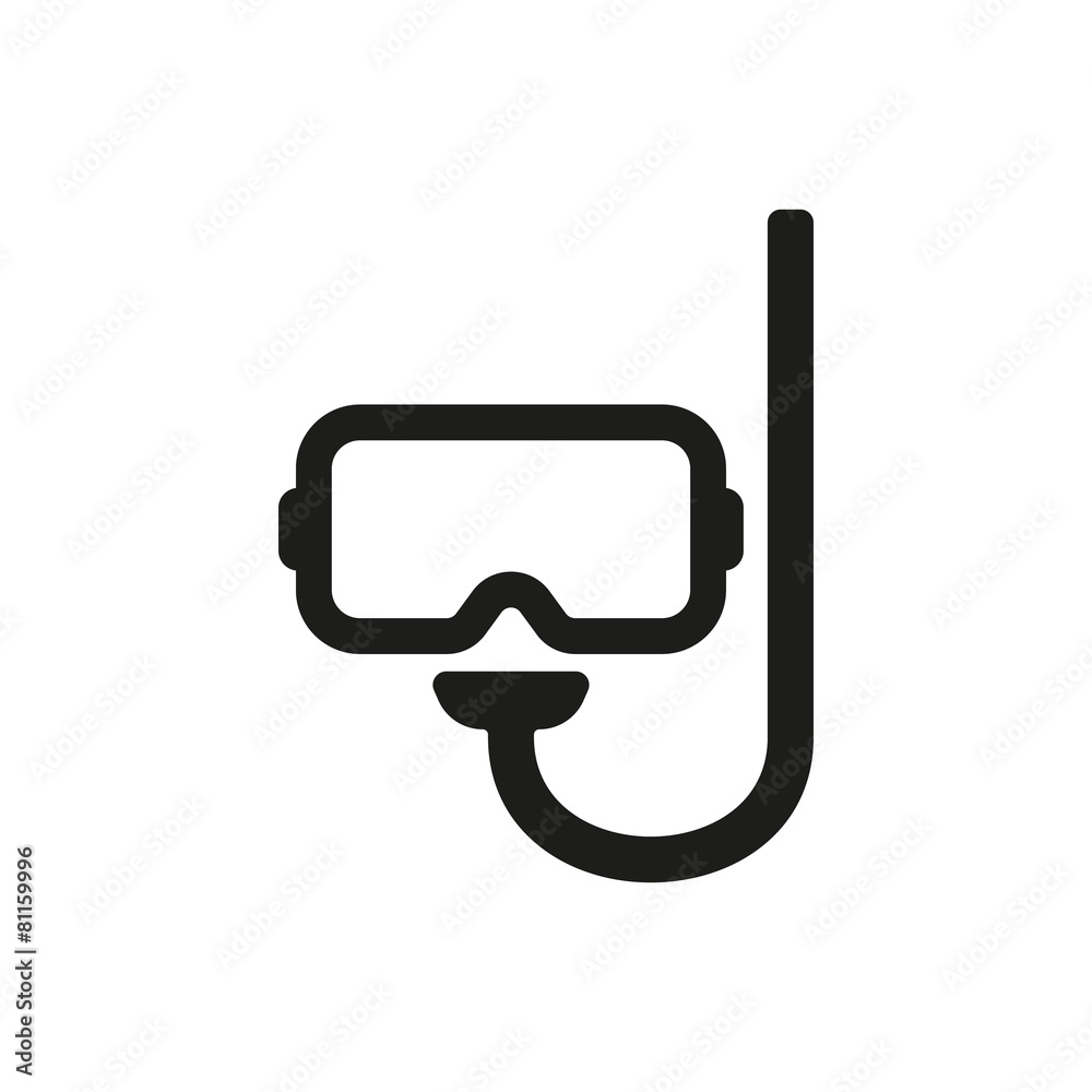 The scuba mask icon. Diving symbol. Flat The scuba mask icon. Diving symbol. Flat