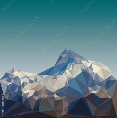 low poly mountain landscape