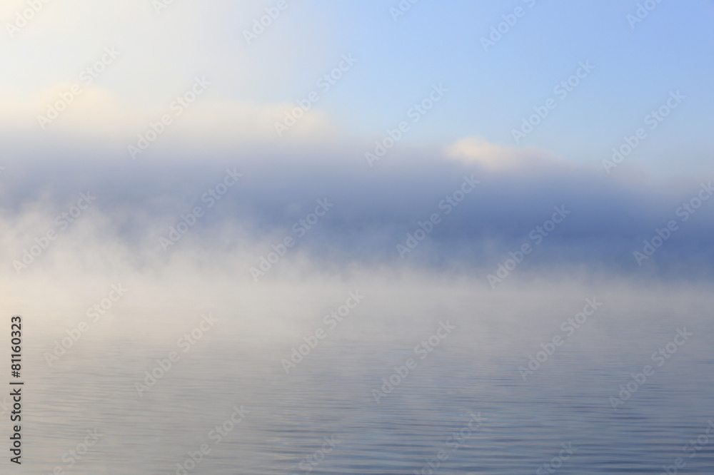 dense fog over the river