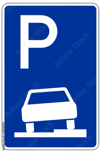 Parken halb auf Gehwegen in Fahrtrichtung rechts