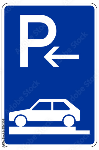 Parken ganz auf Gehwegen quer zur Fahrtrichtung links (Anfang)