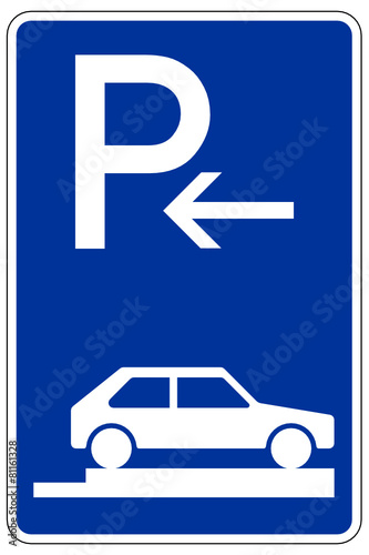 Parken ganz auf Gehwegen quer zur Fahrtrichtung rechts (Anfang)