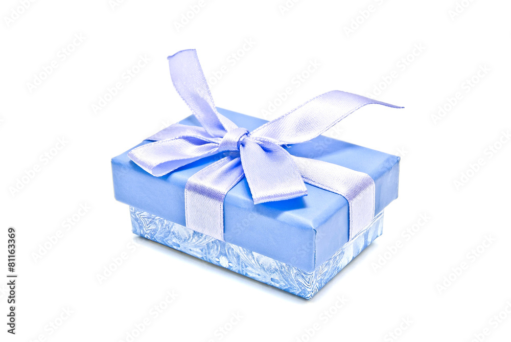 Obraz premium single blue gift box