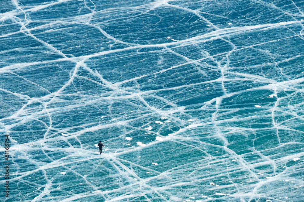 Obraz premium Frozen Baikal lake in winter
