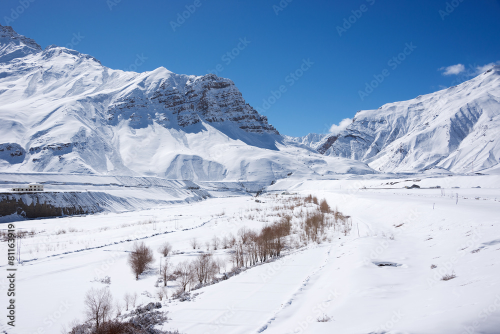 Wintertime in Spiti Valley, Himachal Pradesh, India Wintertime in Spiti Valley, Himachal Pradesh, India