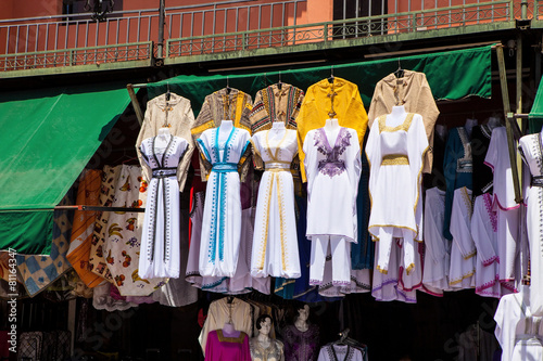 traditional dress exposed at the market, Morocco