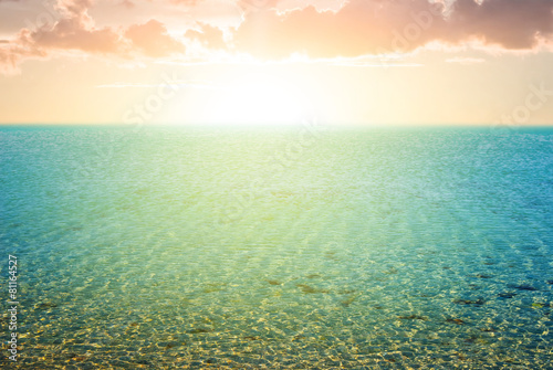 sea beach at the sunset