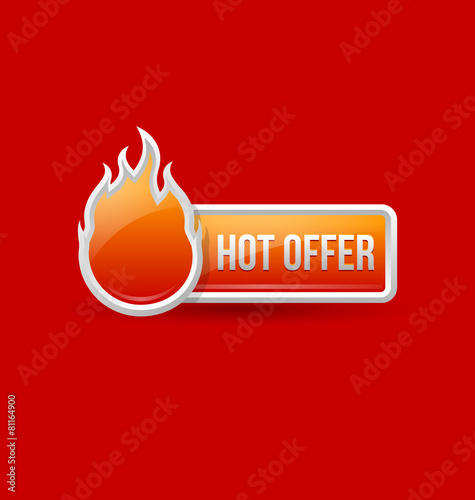 Glossy hot offer icon and button