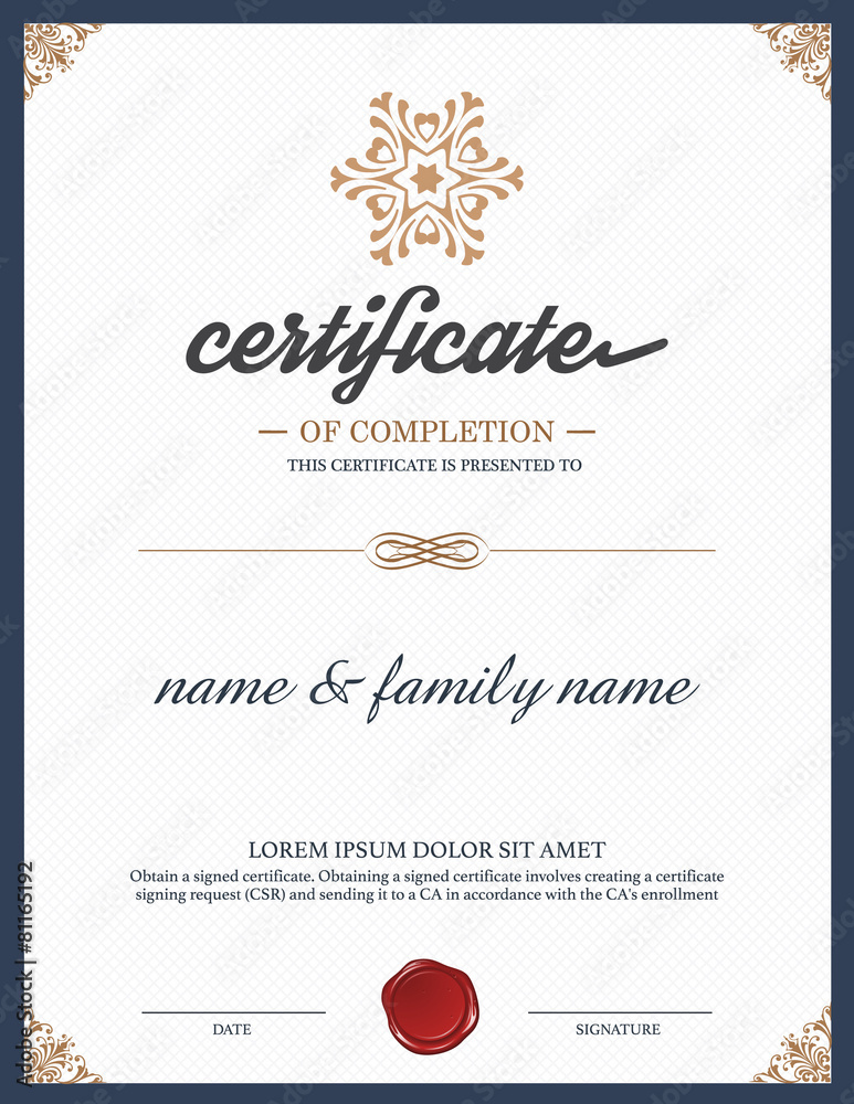 Vector certificate template.